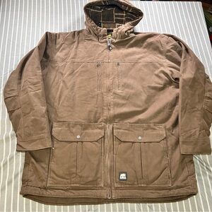 Berne Men's Duck Hooded Insulated Jacket with Concealed Weapon Pockets 3XL